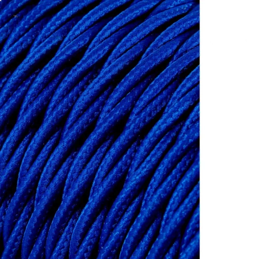 Câble Textile Tressé 2x0,75mm C-75 Bleu Soie 25m