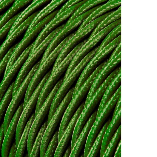 Câble Textile Tressé 2x0.75mm C-18 Vert Soie 25m