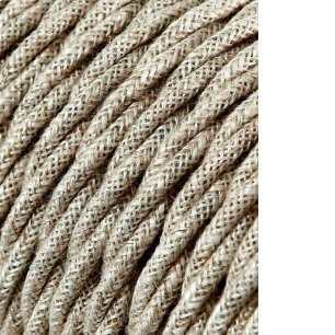Câble Textile Tressé 2x0.75mm Lin 25m