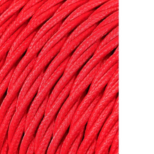 Câble Textile Tressé 2x0,75mm C-62 Rouge 25m