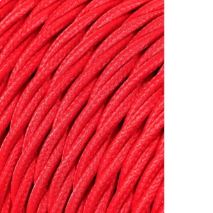 Câble Textile Tressé 2x0,75mm C-62 Rouge 25m