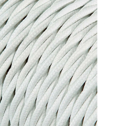 Câble Textile Tressé 2x0.75mm Blanc 25m