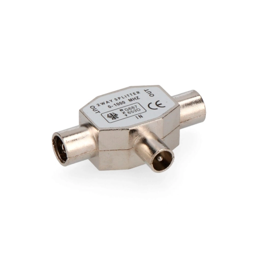 5 Connecteu Tv Raccord 1 Mâle + 2 Femelles Métallique Sous Emballage Edm