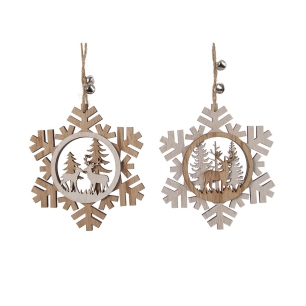 Figurines En Bois Pour Arbre De Noël Modèles Assortis 12x0,7x12cm