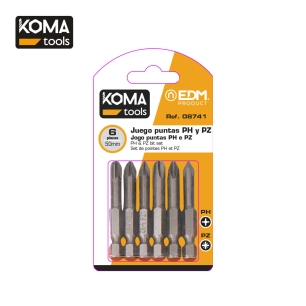 Jeu 6 Bits Ph 1-2-3 Pz 1-2-3 X 50mm Koma Tools