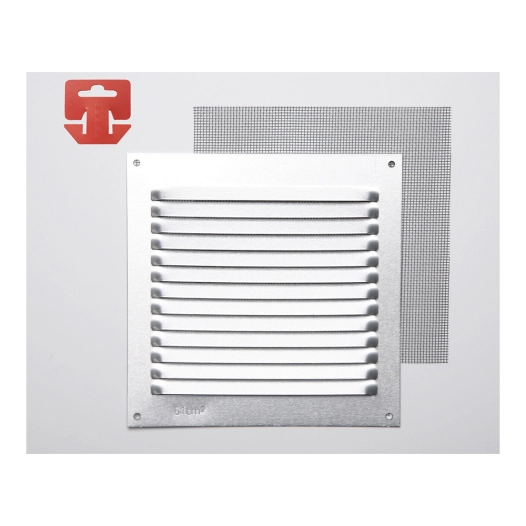 Grille Avec Toile Moustiquaire Aluminium 0.6 Couleur Naturelle 150x150mm (G)