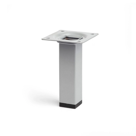 Pied Carré En Acier Couleur Chromé Mat Liquide Mod.400g. Dimensions 2,5x2,5x10cm Rei