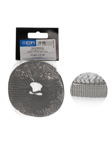 Sangle Mini Volet Roulant 5mts - Largeur 14 Mm - Gris.