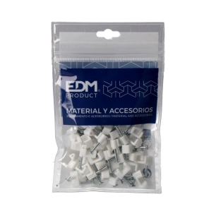 Agrafe Serre-Câble Blanche Pour Tuyau Plat 2x1,5 N° 1 (25 Unités) Edm