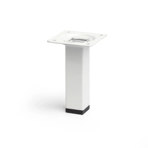 Pied Carré En Acier Couleur Blanc Mod.400g. Dimensions 2,5x2,5x10cm. Rei