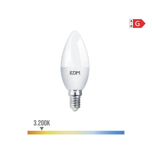 Ampoule Bougie Led E14 5w 400lm 3200k Lumière Chaude Ø3.6x10.3cm Edm