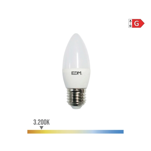 Ampoule Bougie Led E27 5w 400lm 3200k Lumière Chaude Ø3.6x10.3cm Edm