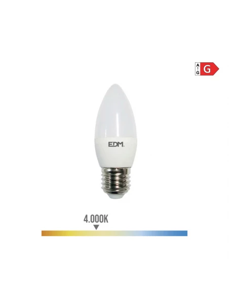 Ampoule Bougie Led E27 5w 400lm 4000k Lumière Du Jour Ø3.6x10.3cm Edm