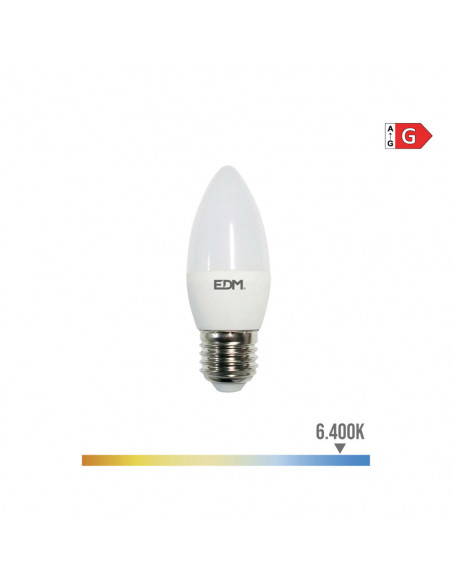 Ampoule Bougie Led E27 5w 400lm 6400k Lumière Froide Ø3.6x10.3cm Edm