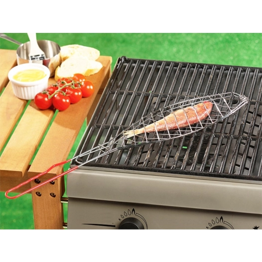 Gril Pour Poisson En Acier Inox. 13x41cm Bbq