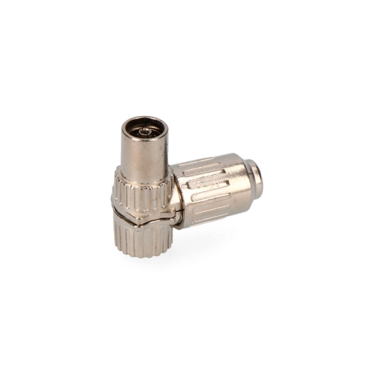 Fiche Femelle Tv Coudée Métallique 9,5mm Edm Sous Emballage