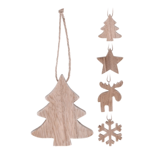Decoration De Noel Suspension Bois 10cm
