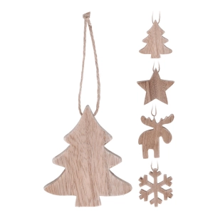 Decoration De Noel Suspension Bois 10cm