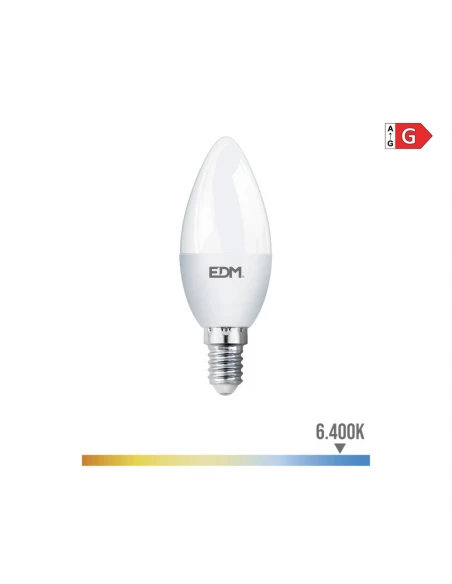 Ampoule Bougie Led E14 5w 400lm 6400k Lumière Froide Ø3.6x10.3cm Edm
