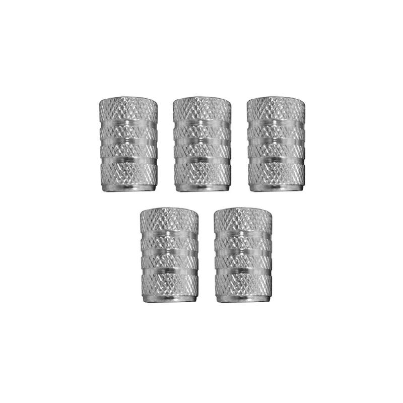 4 Set De 5 Bouchons De Valve De Pneu Argentés Dunlop