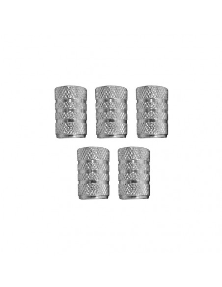 4 Set De 5 Bouchons De Valve De Pneu Argentés Dunlop