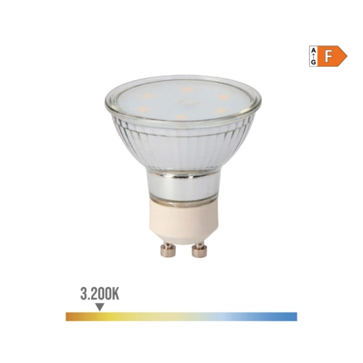 Ampoule Verre Dichroïque Led Gu10 5w 400lm 3200k Lumière Chaude Ø5x5,5cm Edm