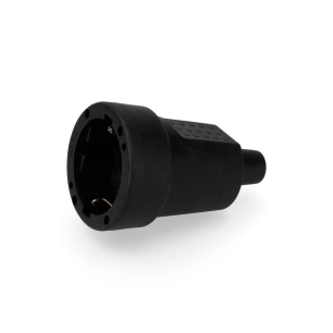 Prise Étanche En Caoutchouc 10/16a 250v T/Tl Ip44 4,8mm Noire Sous Emballage Edm