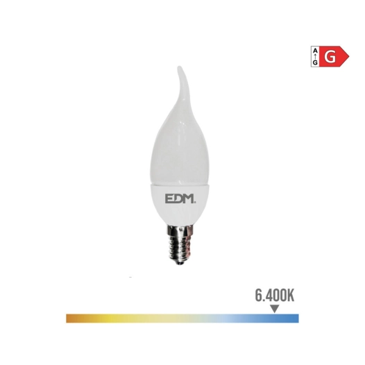 Ampoule Bougie Bohemia Led E14 5w 400lm 6400k Lumière Froide Ø3.8x12.5cm Edm
