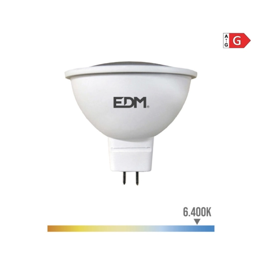 10 Ampoule Dichroïque Led Mr16 (GU5.3) 5w 12v 450lm 6400k Lumière Froide Ø5x5cm Edm