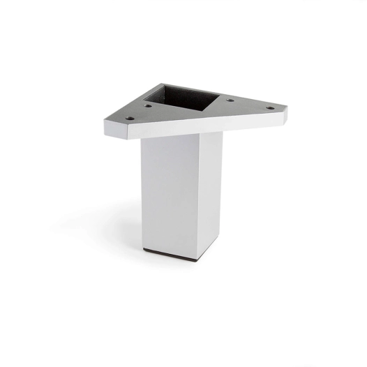 Pied De Coin Carré Abs Couleur Aluminium Mod.972. Dimensions 4,2x4,2x10cm Rei