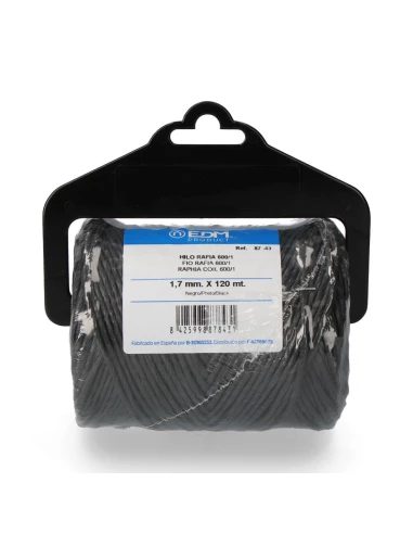 5 Bobine Raphia 600/1 220 Gr/120 Metres - Noir Edm