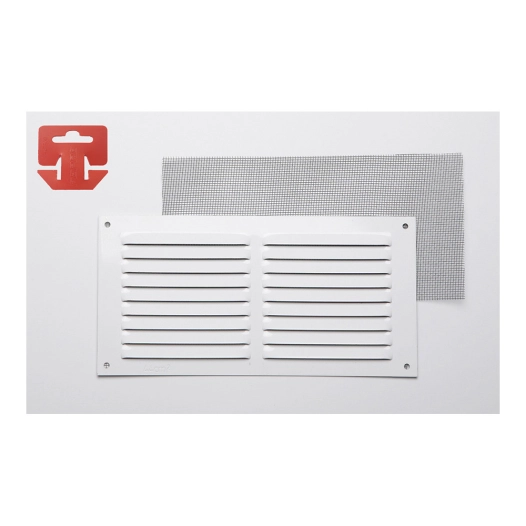 5 Grille Avec Toile Moustiquaire Aluminium 0.6 Couleur Blanc Laqué 200x100mm (G)