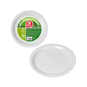 6 Pack De 25 Assiettes Blanches En Carton 20cm Best Products Green