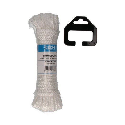 4 Écheveau Tressé Nylon 10mts Blanc Grenat Edm
