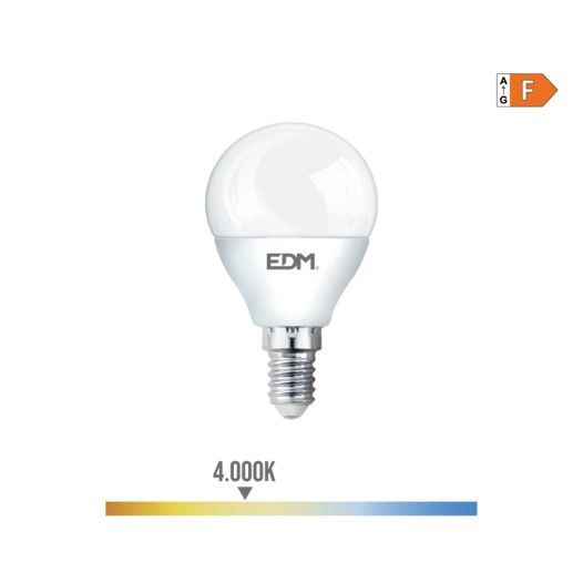 10 Ampoule Sphérique Led E14 7w 600lm 4000k Lumière Du Jour Ø4,5x8,2cm Edm