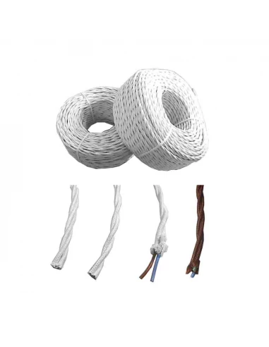 100 Câble Parallel Textile Torsadé 2x1,5mm Noir Euro/Mts