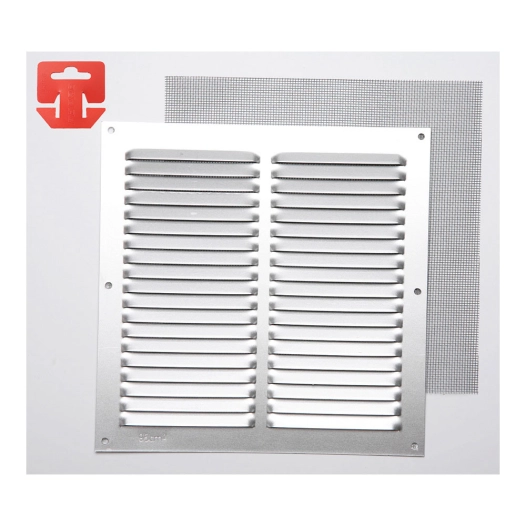 Grille Avec Toile Moustiquaire Aluminium 0.6 Couleur Natural 200x200mm (G)