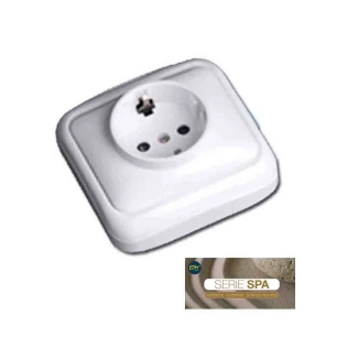 Schuko T/Tl Surface Prise ''SÉRIE Spa'' (SAC Blister)