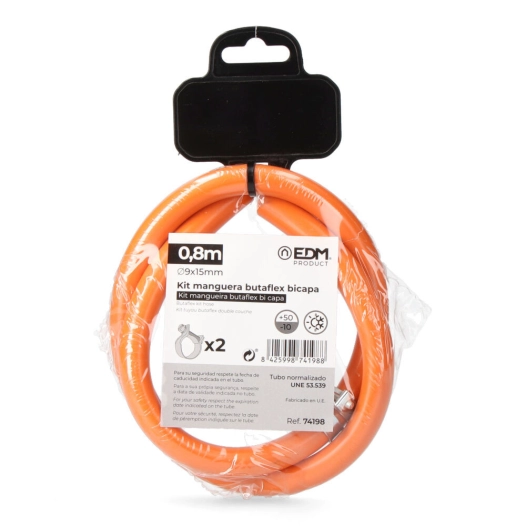 4 Kit Tuyau Butaflex Double Couche 9x15mm 0,80mts (2 Colliers De Serrage Inclus)