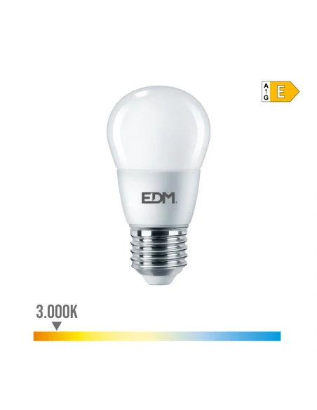 Ampoule Sphérique E27 7w 806 Lm 3000k Lumière Chaude Ø4.8x9.3cm Edm