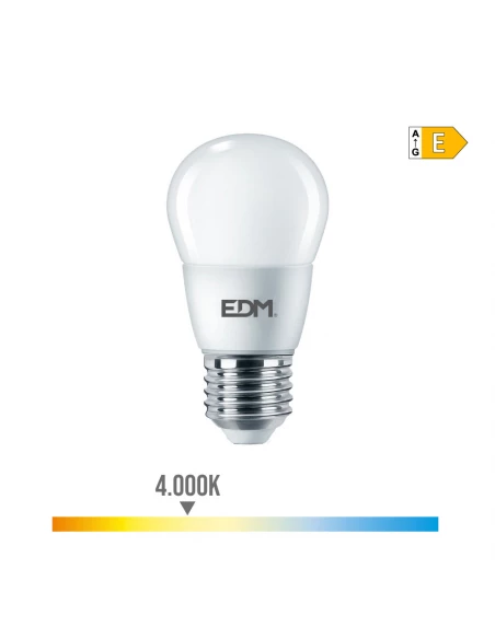 Ampoule Sphérique E27 7w 806 Lm 4000k Lumière Du Jour Ø4,8x9,3cm Edm