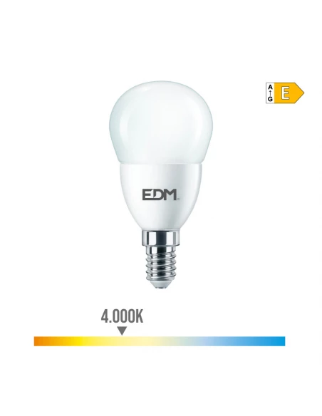 Ampoule Sphérique E14 7w 806 Lm 4000k Lumière Du Jour Ø4,8x9,5cm Edm