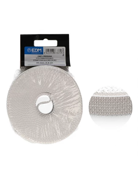 4 Sangle Mini G-8 Volet Roulant 6mts - Largeur 22 Mm - Gris.