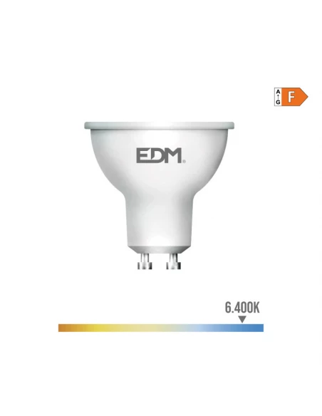 Ampoule Dichroïque Led Gu10 8w 600lm 6400k Lumière Froide 120° Ø5x5,5cm Edm