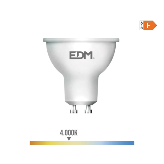 Ampoule Dichroïque Led Gu10 8w 600lm 4000k Lumière Du Jour 120° Ø5x5,5cm Edm