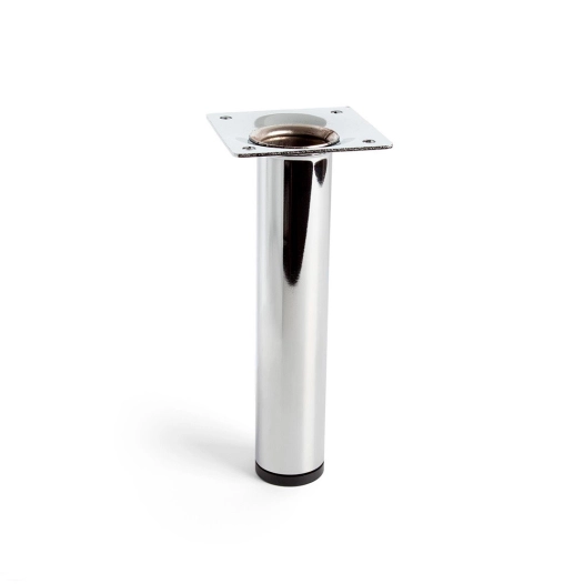 Pied Cylindrique En Acier Couleur Chrome Brillant Mod.401g. Dimensions Ø3x15cm 2-401g.150.21 Rei
