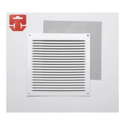5 Grille Avec Toile Moustiquaire Aluminium 0.6 Couleur Blanc Laqué 170x170mm (G)