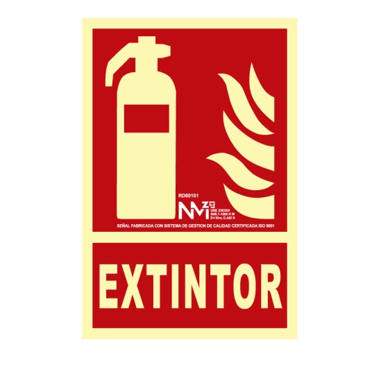 Panneau D'extinction ''EXTINTOR'' Classe B (PVC 0.7mm) 21x30cm