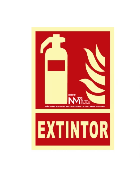 Panneau D'extinction ''EXTINTOR'' Classe B (PVC 0.7mm) 21x30cm