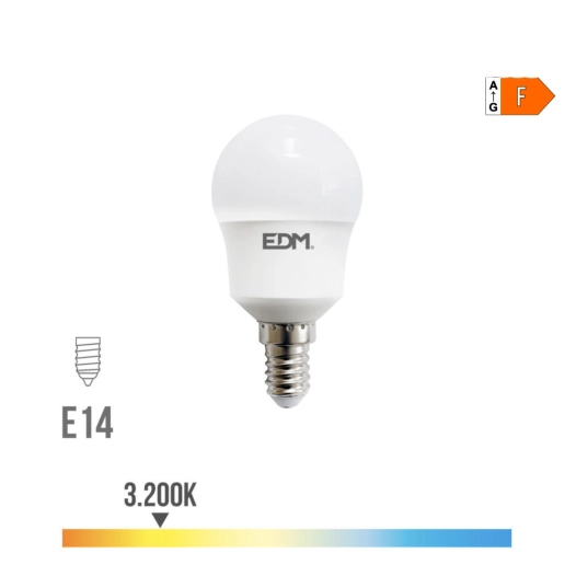 Ampoule Led Sphérique E14 8,5w 940lm 3200k Lumière Chaude Ø4,5x8,7cm Edm